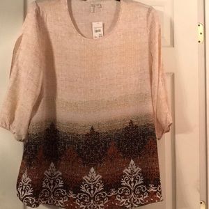 Ladies Dress shirt size 18/20 Cato Brown pants set